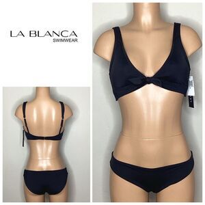 New. La Blanca & Seafolly black bikini. Size 8. Retails $158